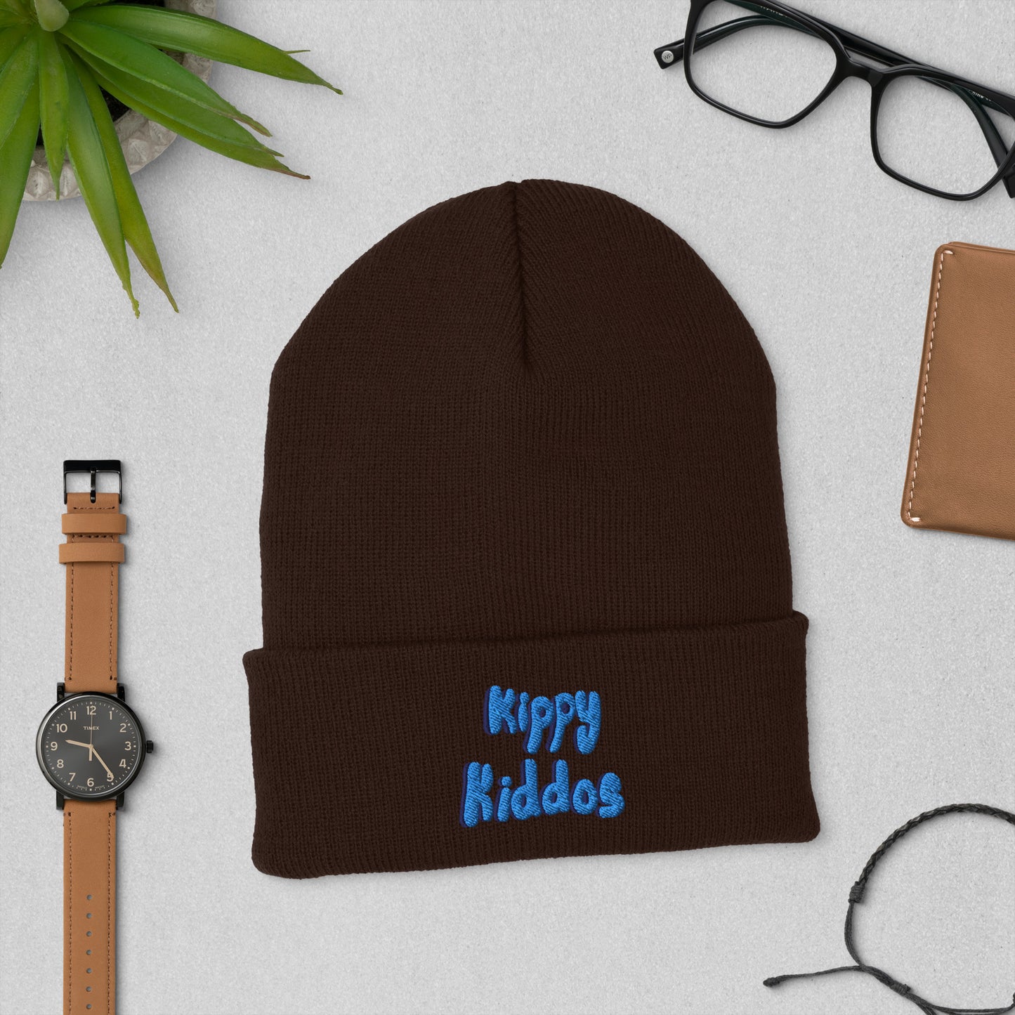 "Kippy Kiddos" Blue logo Cuffed Beanie