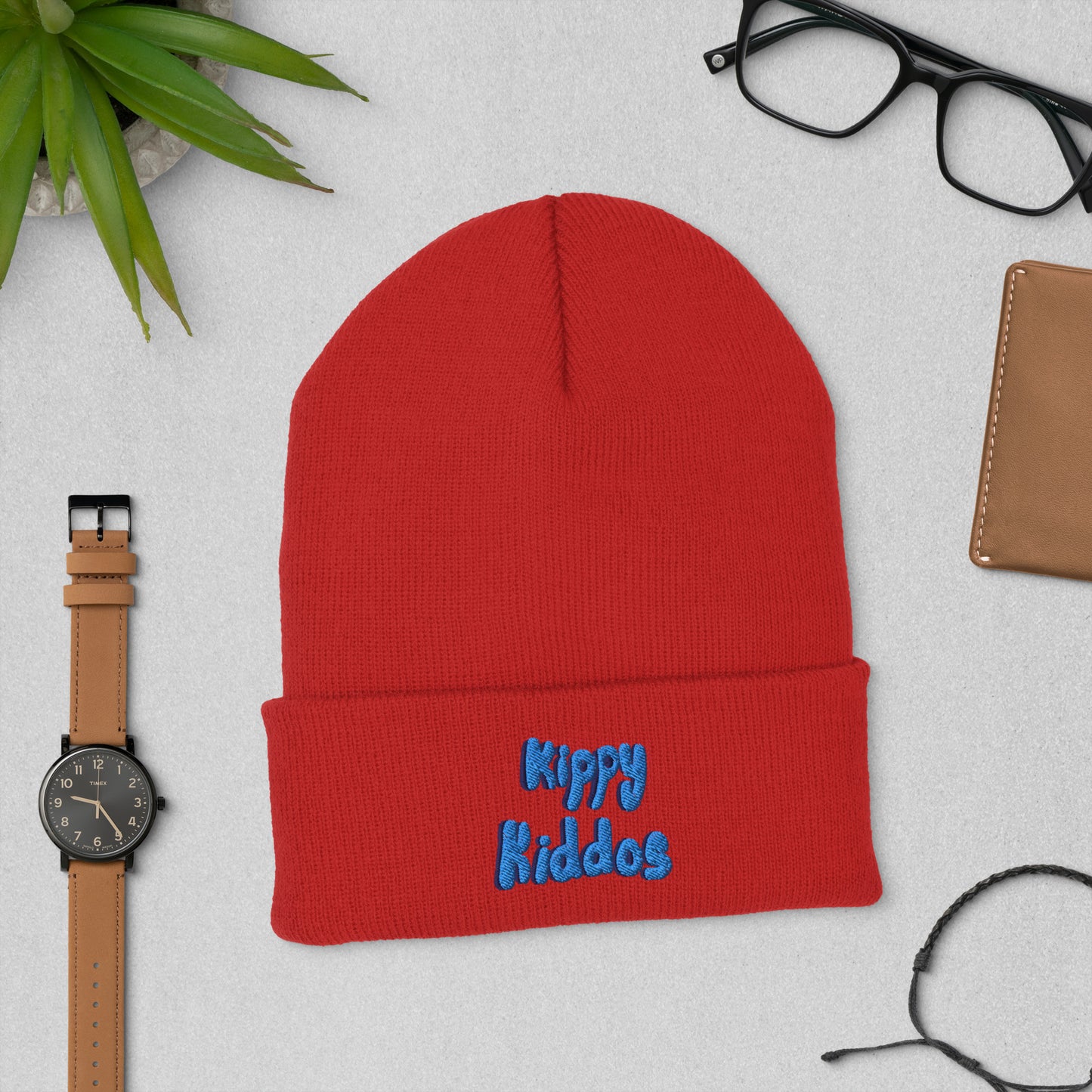 "Kippy Kiddos" Blue logo Cuffed Beanie