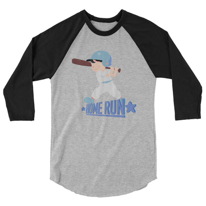 "HOME RUN" Kippy Kiddos 3/4 sleeve raglan shirt