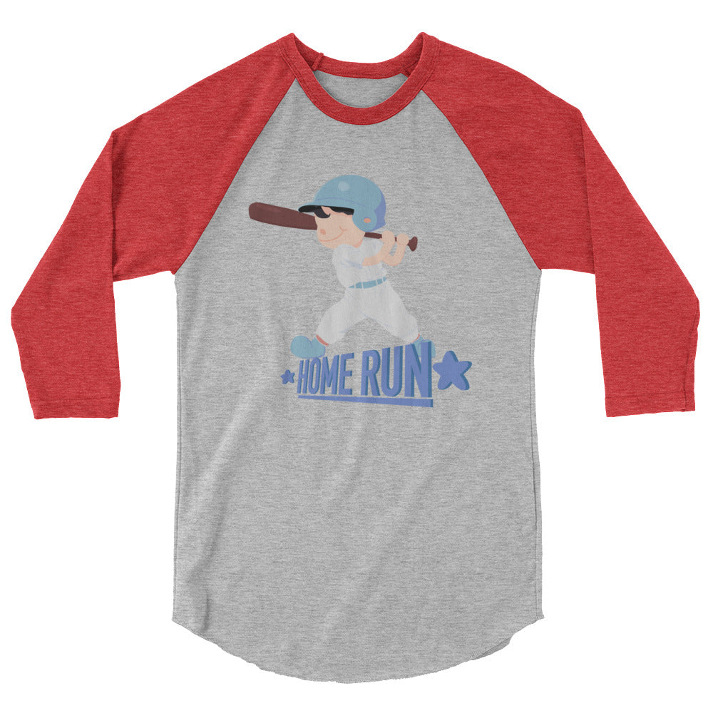 "HOME RUN" Kippy Kiddos 3/4 sleeve raglan shirt