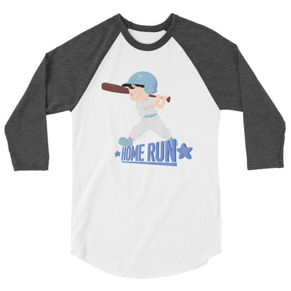 "HOME RUN" Kippy Kiddos 3/4 sleeve raglan shirt