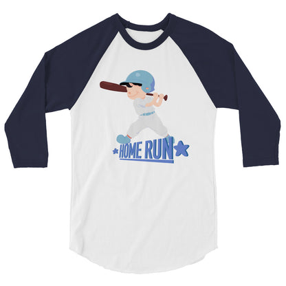 "HOME RUN" Kippy Kiddos 3/4 sleeve raglan shirt