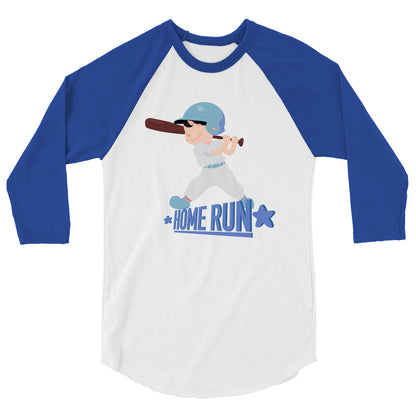 "HOME RUN" Kippy Kiddos 3/4 sleeve raglan shirt