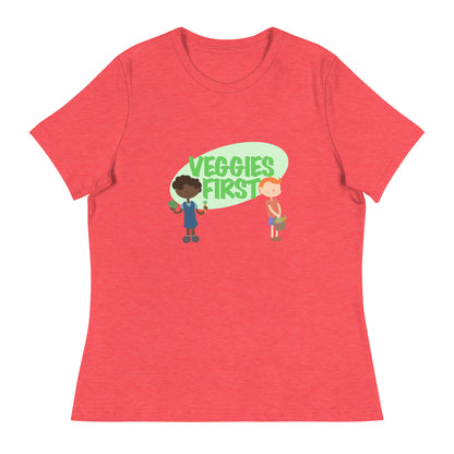 "VEGGIES FIRST" kippy kiddos Women's Relaxed T-Shirt