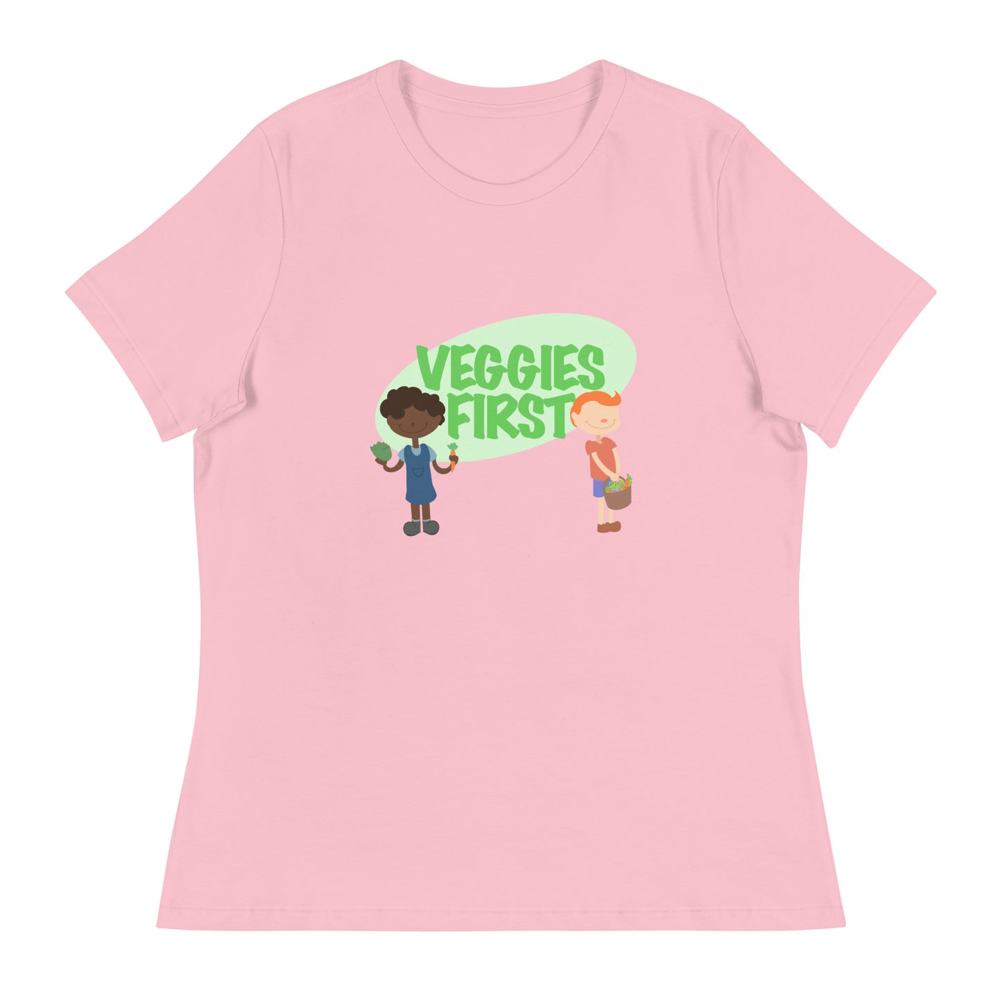 "VEGGIES FIRST" kippy kiddos Women's Relaxed T-Shirt